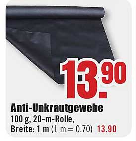 Anti-Unkrautgewebe 100 g, 20-m-Rolle