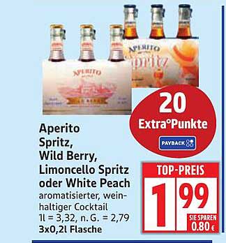 Aperito Spritz, Wild Berry, Limoncello Spritz oder White Peach