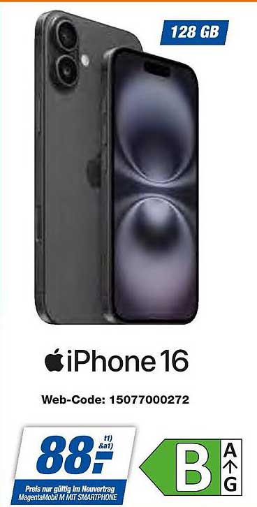 Apple iPhone 16 mit 128 GB - Jetzt zum Aktionspreis!