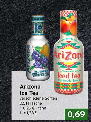Ariziona Ice Tea – verschiedene Sorten in 0,5L Flasche