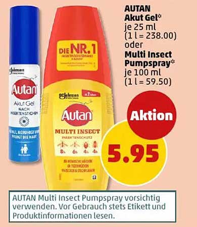 AUTAN Akut Gel 25 ml oder Multi Insect Pumpspray 100 ml zum Aktionspreis