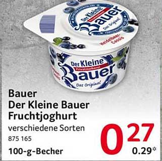 Bauer Der Kleine Bauer Fruchtjoghurt verschiedene Sorten 100-g-Becher