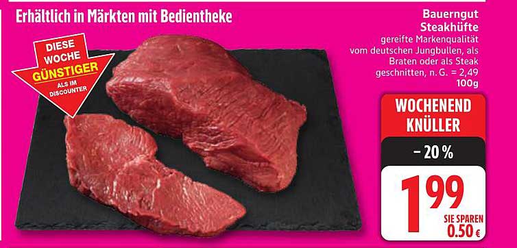 Bauergut Steakhüfte - 20% Rabatt auf deutsche Jungbullen