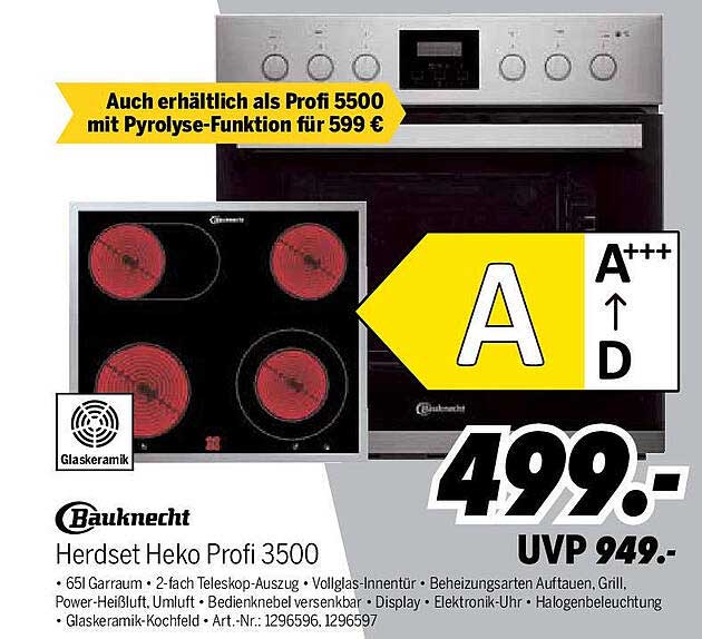 Bauknecht Herdset Heko Profi 3500