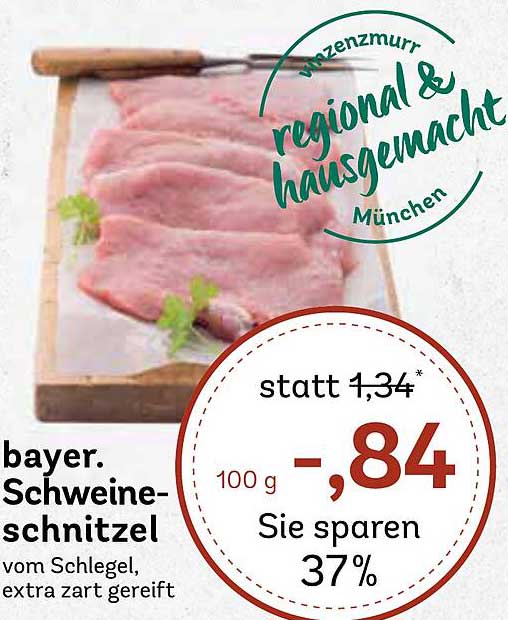 bayer. Schweineschnitzel vom Schlegel, extra zart gereift