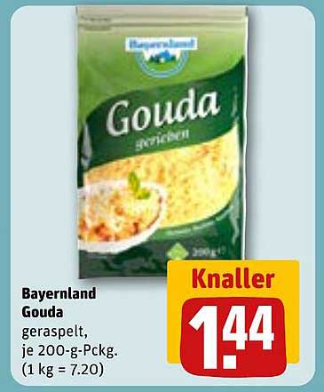 Bayernland Gouda geraspelt, je 200-g-Pckg.
