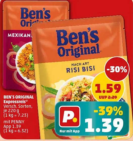BEN'S ORIGINAL Expressreis versch. Sorten, je 220 g