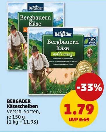 Bergader Käse-Scheiben – Verschiedene Sorten, je 150 g