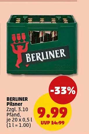BERLINER Pilsner - 20 x 0,5 l Kasten für nur 9,99 €