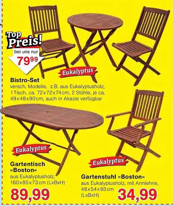Bistro-Set aus Eukalyptusholz - günstig und stylish!