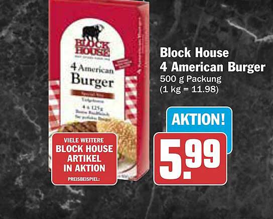 Block House 4 American Burger 500 g Packung