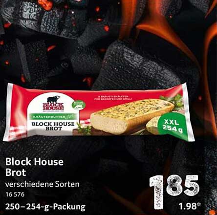 Block House Brot - verschiedene Sorten