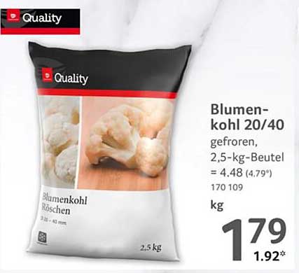 Blumenkohl 20/40 gefroren, 2,5-kg-Beutel