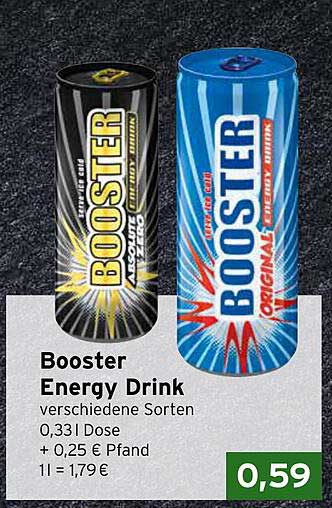 Booster Energy Drink - verschiedene Sorten