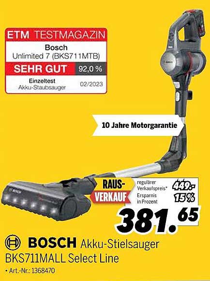 Bosch Akku-Stielsauger BKS711MALL Select Line