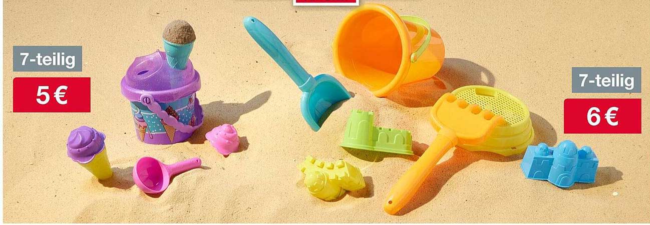 Buntes Sandspielzeug – 7-teilig für nur 5 €