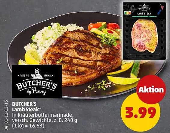BUTCHER'S Lamb Steak* in Kräuterbuttermarinade