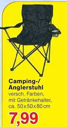 Camping-/Anglerstuhl mit Getränkehalter - verschiedene Farben