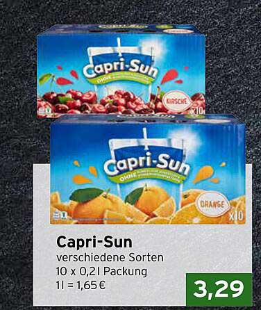 Capri-Sun verschiedene Sorten 10 x 0,2 l Packung
