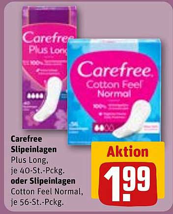 Carefree Slipinlagen Plus Long oder Cotton Feel Normal zum Sonderpreis