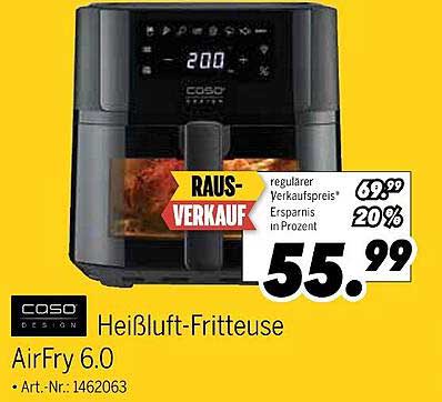 CASO Design Heißluft-Fritteuse AirFry 6.0