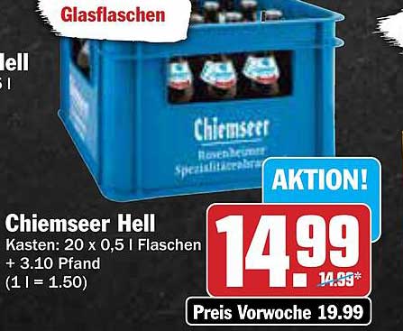 Chiemseer Hell Kasten 20 x 0,5 l Flaschen