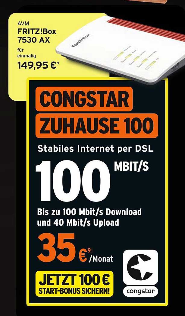 CONGSTAR ZUHAUSE 100 - Stabiles Internet per DSL