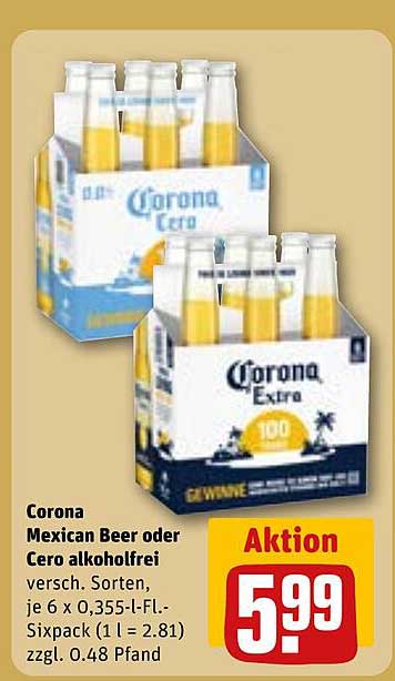 Corona Mexican Beer oder Cero alkoholfrei