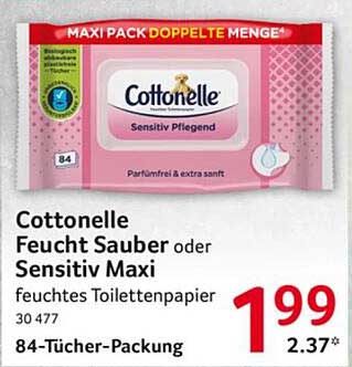 Cottonelle Feucht Sauber oder Sensitiv Maxi - feuchtes Toilettenpapier