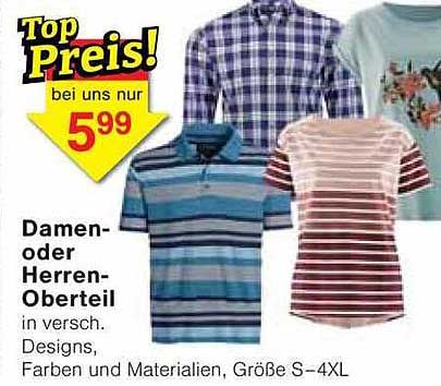 Damen- oder Herren-Oberteil in verschiedenen Designs
