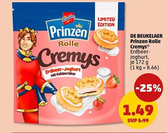 DE BEUKELAER Prinzen Rolle Cremys Erdbeer-Joghurt