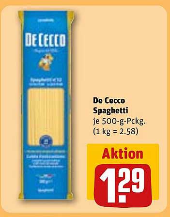 De Cecco Spaghetti 500-g-Packung - Aktion!