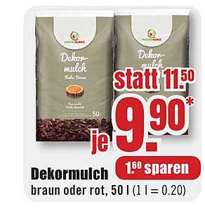 Dekormulch braun oder rot, 50 l