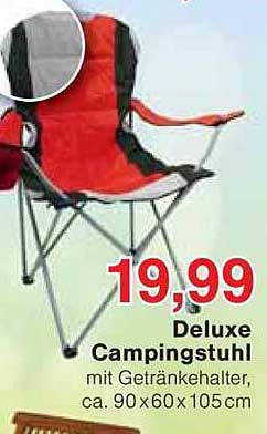 Deluxe Campingstuhl mit Getränkehalter, ca. 90 x 60 x 105 cm
