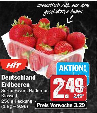 Deutschland Erdbeeren Sorte: Favori, Hademar Klasse I 250 g Packung