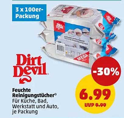 Dirt Devil Feuchte Reinigungstücher * 3 x 100er-Packung