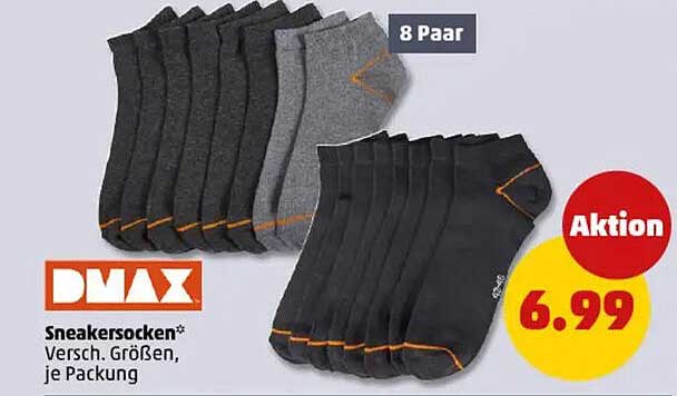 DMAX Sneakersocken - 8 Paar in verschiedenen Größen