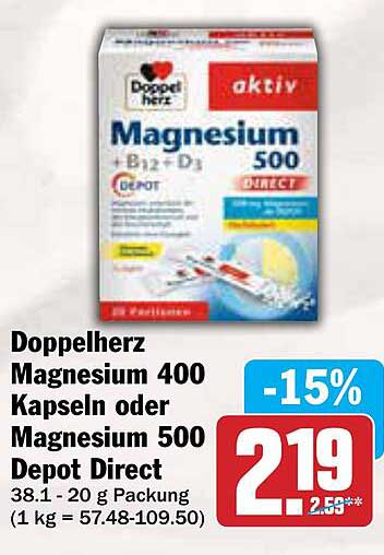 Doppelherz Magnesium 500 Depot Direct