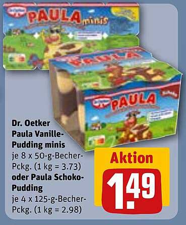 Dr. Oetker Paula Vanille-Pudding minis oder Paula Schoko-Pudding