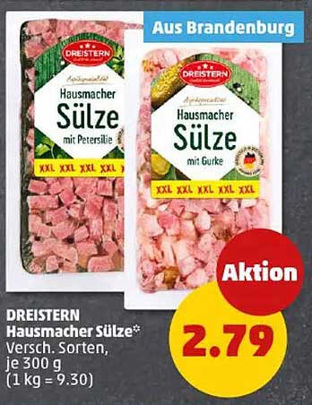 DREISTERN Hausmacher Sülze Auswahl mit Petersilie und Gurke, je 300 g