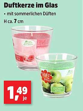 Duftkerze im Glas - mit sommerlichen Düften