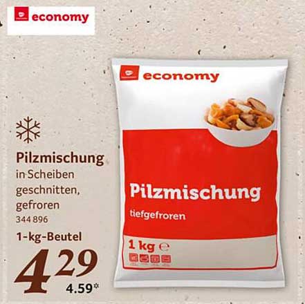 Economy Pilzmischung in Scheiben, tiefgefroren - 1 kg