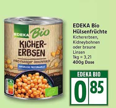 EDEKA Bio Hülsenfrüchte Kichererbsen 400g Dose