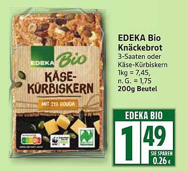 EDEKA Bio Knäckebrot Käse-Kürbiskern 200g