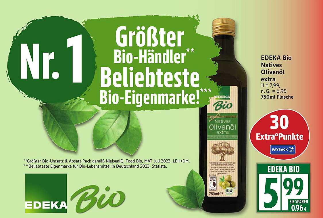 EDEKA Bio Natives Olivenöl extra 750ml