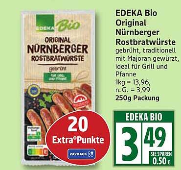 EDEKA Bio Original Nürnberger Rostbratwürste