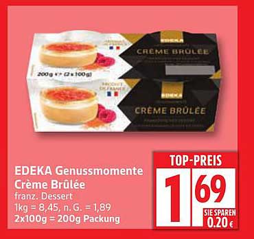 EDEKA Genussmomente Crème Brûlée – Französischer Dessert-Traum