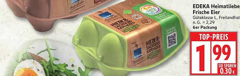 EDEKA Heimatliebe Frische Eier, Güteklasse L – 6er Packung