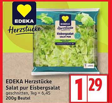 EDEKA Herzstücke Salat pur Eisbergsalat 200g Beutel