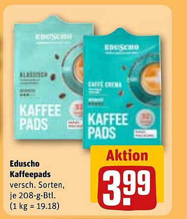 Eduscho Kaffeepads - Verschiedene Sorten, je 208-g-Btl.